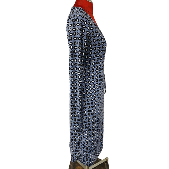 Ann Taylor True Wrap Dress Size 2T Tall Gray Black V-Neck Long Sleeve Career - Picture 6 of 11